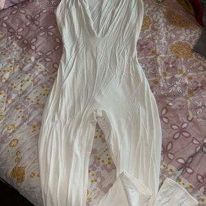 White fashion nova jumpsuit